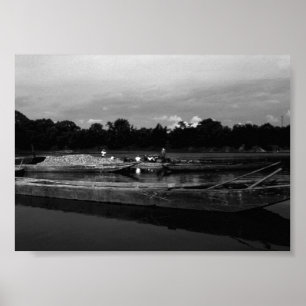 Affiche Chine vintage Guilin Cormorant Pêcheur