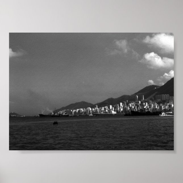 Affiche Chine vintage Hong Kong Vue ville (Devant)