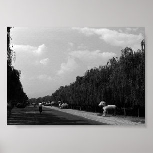 Affiche Chine vintage Pekin belle voie forge tombes