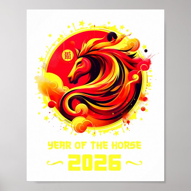 Affiche Chinese New Year 2026 Horse Happy Chinese New Year (Devant)