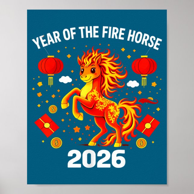 Affiche Chinese New Year 2026 Year Of The Fire Horse  (Devant)