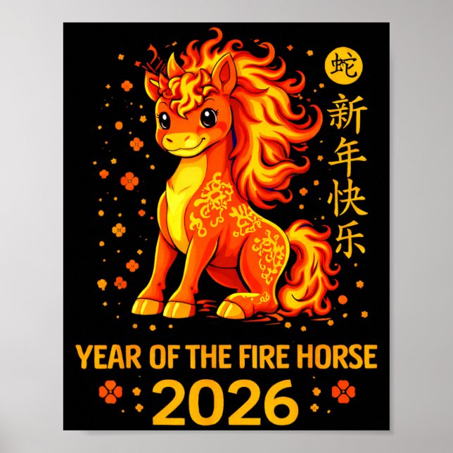 Affiche Chinese New Year 2026 Year Of The Fire Horse  (Devant)