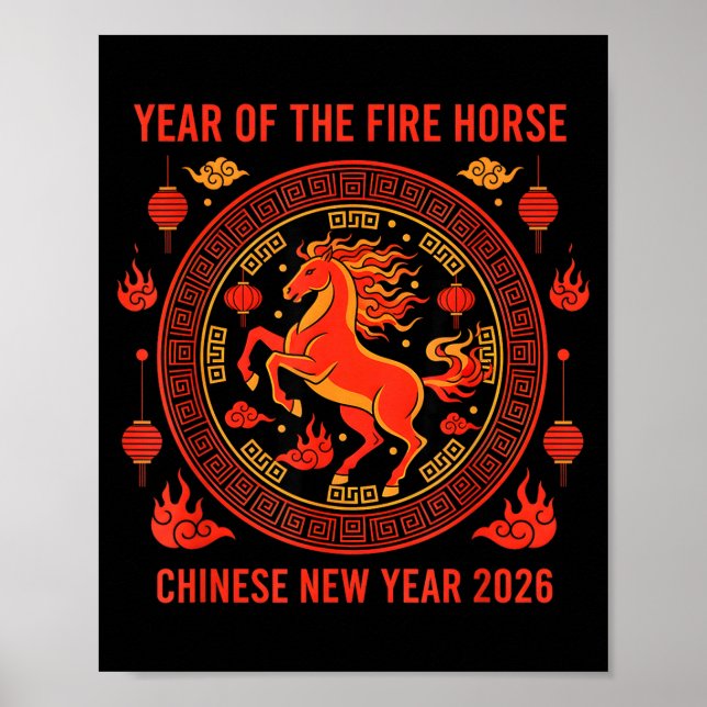 Affiche Chinese New Year 2026 Year Of The Fire Horse  (Devant)