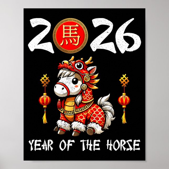 Affiche Chinese New Year 2026 Year Of The Horse Happy New  (Devant)
