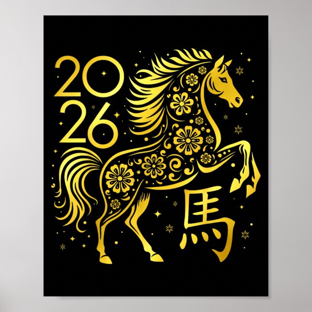 Affiche Chinese New Year 2026 Year Of The Horse Lunar New  (Devant)
