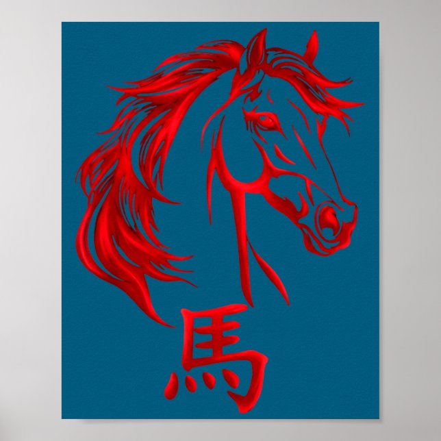 Affiche Chinese New Year Horse 2026 Zodiac Year Of The Hor (Devant)