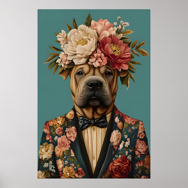 Affiche Chinese Shar Pei In Suit Poster, Shar Pei (Devant)