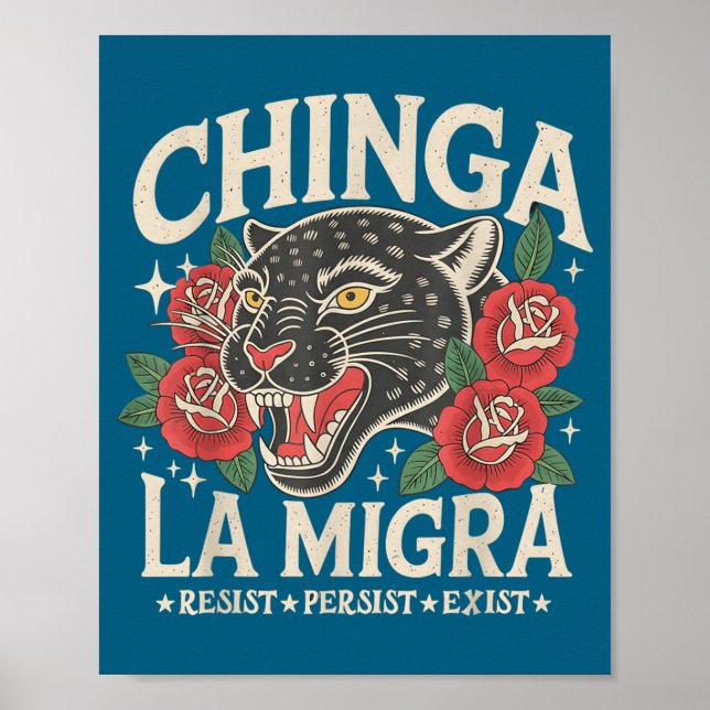 Affiche Chinga la migra pour le fascisme de l'immigration  (Devant)