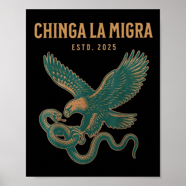 Affiche Chinga La Migra Pro Immigration Fascisme Droits de (Devant)
