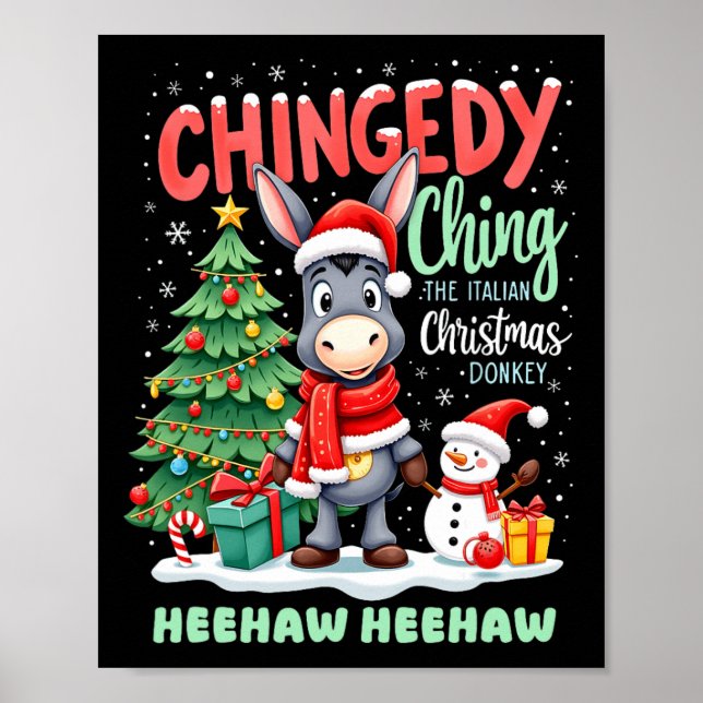 Affiche Chingedy Ching L'Donkey De Noël Italien Heehaw (Devant)
