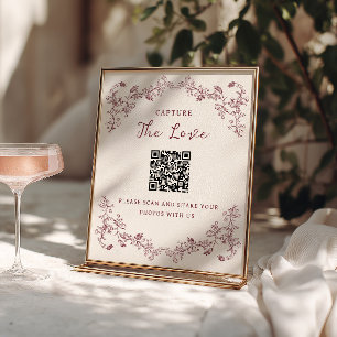 Affiche Chinoiserie millésime vin Partagez l'amour QR Code