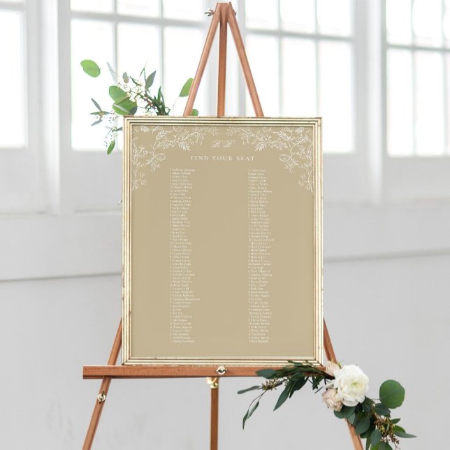 Affiche Chinoiserie romantique Antique Gold Seing Chart (Créateur téléchargé)