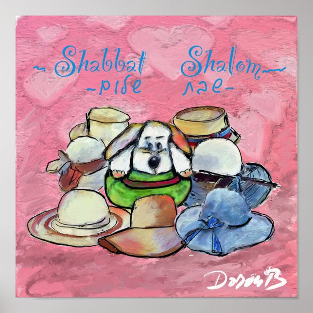 Affiche Chiot et chapeaux (Devant)