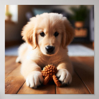 Affiche Chiot Golden Retriever