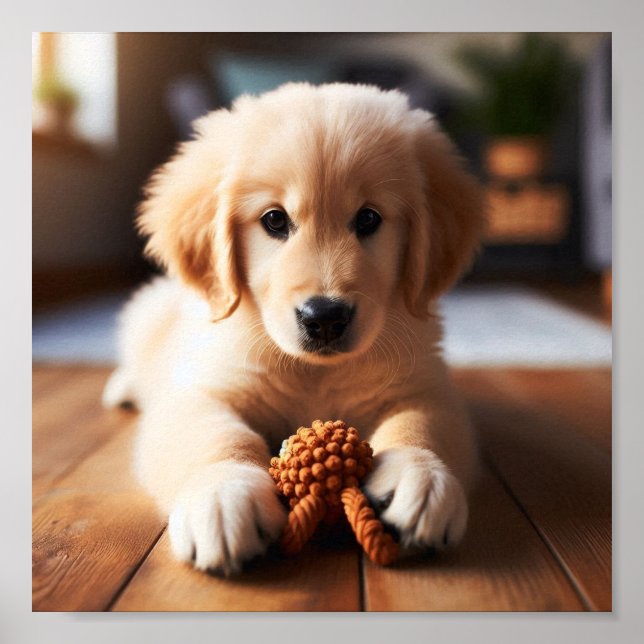 Affiche Chiot Golden Retriever (Devant)