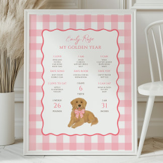 Affiche Chiot Golden Retriever 1er Anniversaire Étape Impo