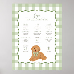 Affiche Chiot Goldendoodle 1er Anniversaire Jalons