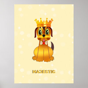 Affiche Chiot royal mignon dessin animé