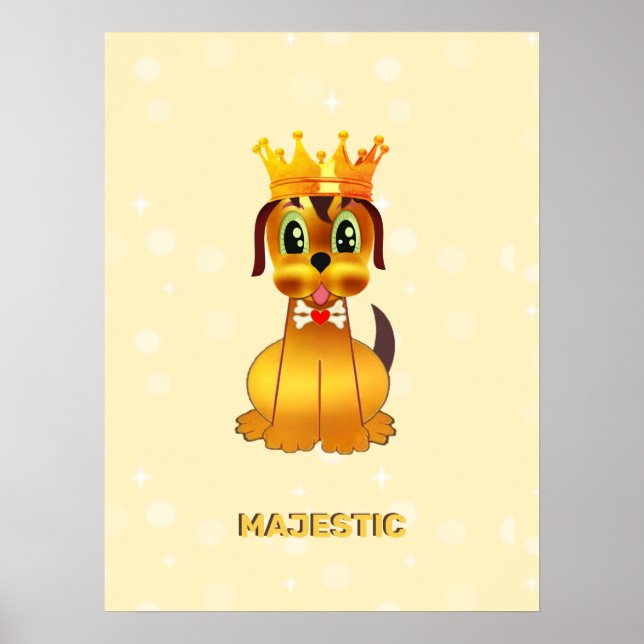 Affiche Chiot royal mignon dessin animé (Devant)