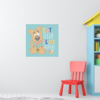 Affiche Chiot Scooby-Doo "Mange, Dors, Joue, Répète"
