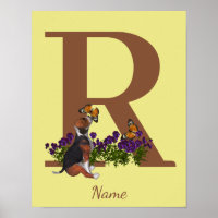 Chiots Beagle Papillons Monogramme Initiale R Nom