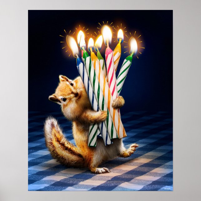 Affiche Chipmunk Birthday Candles (Devant)
