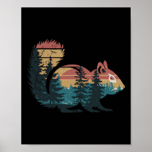 Affiche Chipmunk Chasse Randonnée extérieur Camping Forêt 