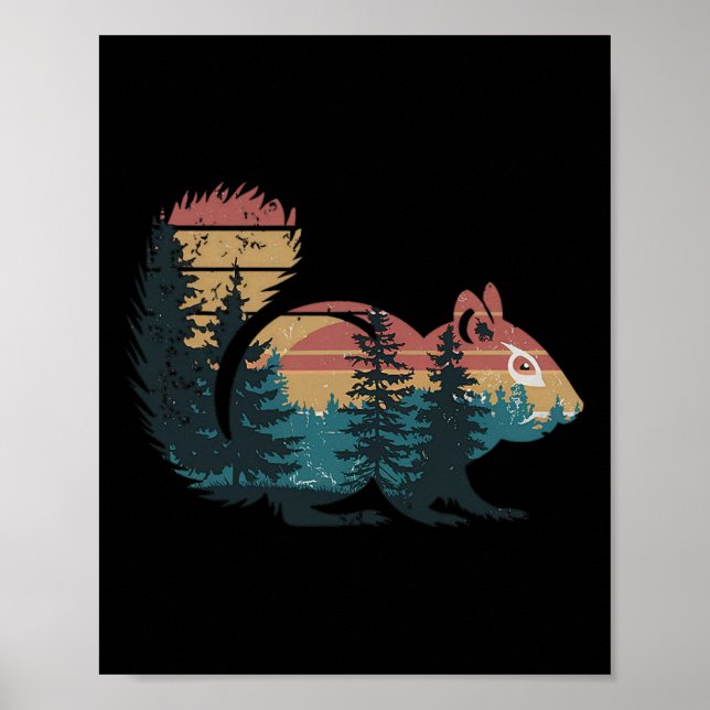 Affiche Chipmunk Chasse Randonnée extérieur Camping Forêt  (Devant)