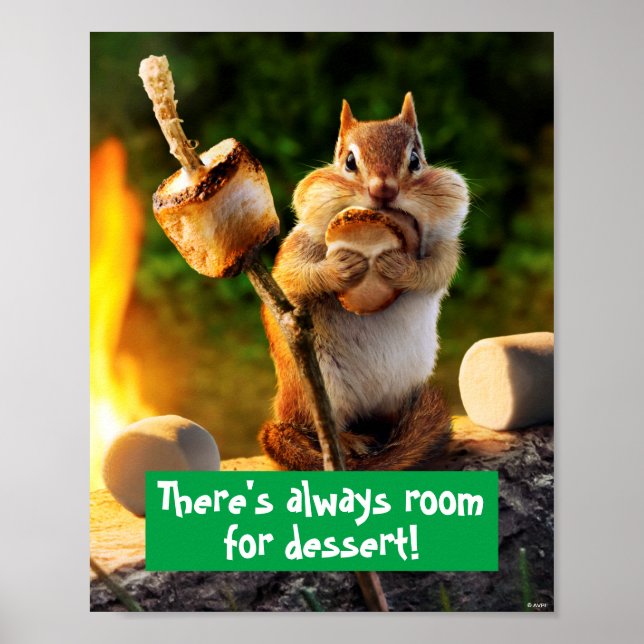 Affiche Chipmunk Manger Marshmallow (Devant)