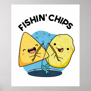 Affiche Chips de pêche Funny Food Pun