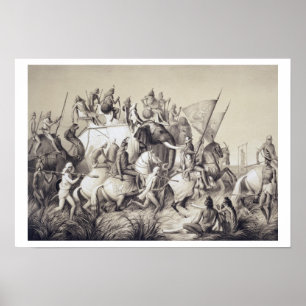 Affiche Chir Singh, maharaja des Sikhs avec le roi de