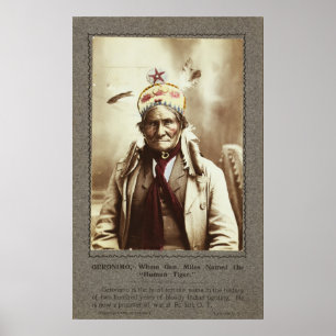 Affiche Chiricahua Apache Leader Indien Geronimo Portrait