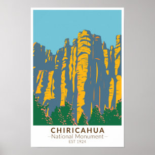 Affiche Chiricahua Monument National Hoodoos Arizona