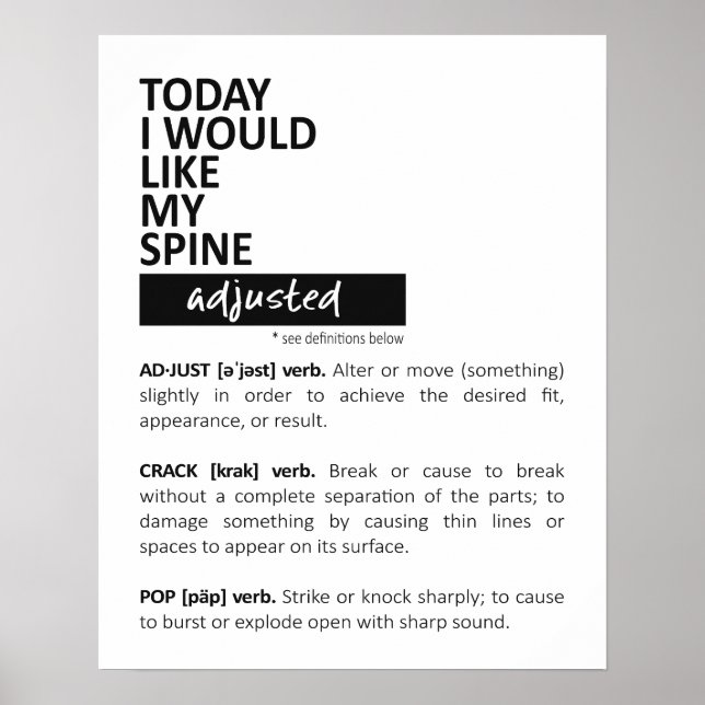 Affiche Chiropractic Art, Chiropractic Poster, Chiro  (Devant)