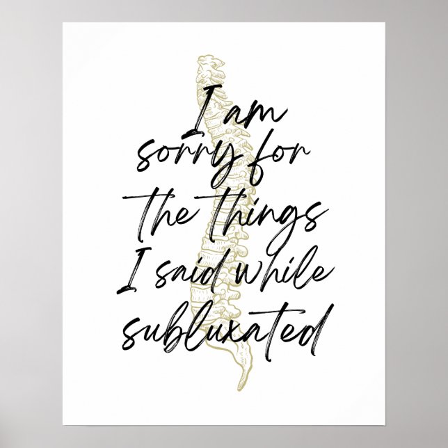 Affiche Chiropractic poster, chiropractor gift, chiro  (Devant)