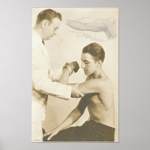Affiche Chiropratique Examen de l'épaule Vintage Imprimer