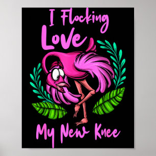 Affiche Chirurgie du genou Flamant rose Flocking J'aime mo
