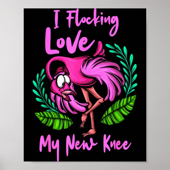 Affiche Chirurgie du genou Flamant rose Flocking J'aime mo (Devant)