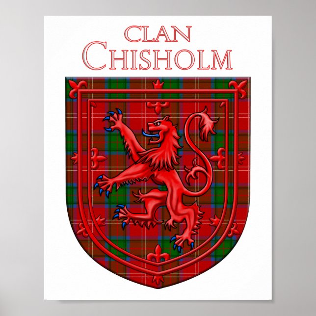 Affiche Chisholm Tartan Scottish Plaid Lion Rampant (Devant)