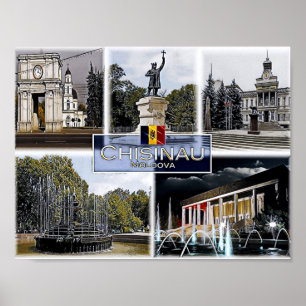 Affiche Chisinau - Moldavie - Mosaïque -