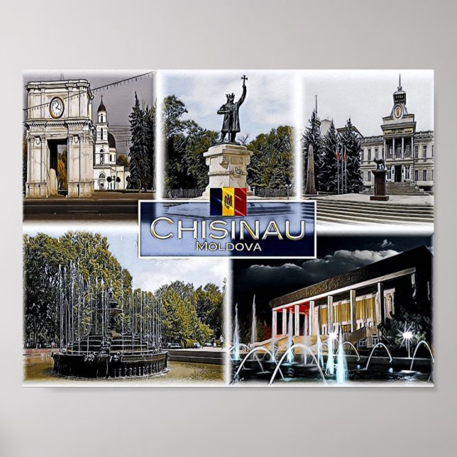 Affiche Chisinau - Moldavie - Mosaïque - (Devant)
