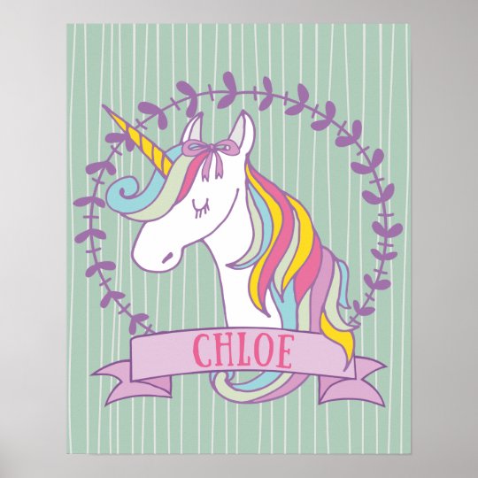 Affiche Chloe A Personnalise L Affiche De Licorne Zazzle Fr