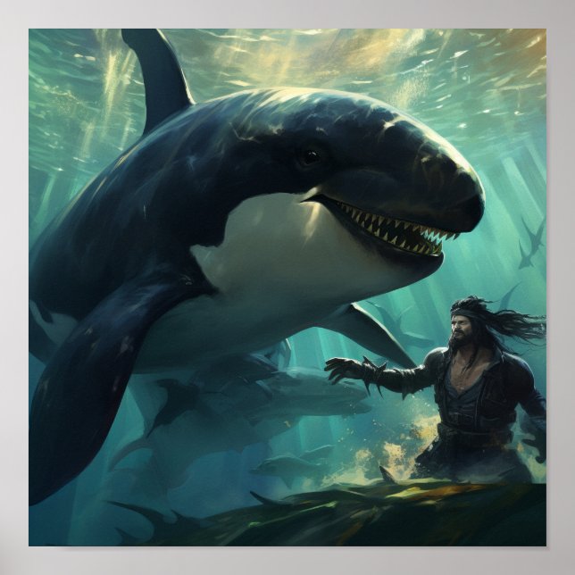 Affiche Choc excitant : Orca géant contre Jack Sparrow 2 (Devant)
