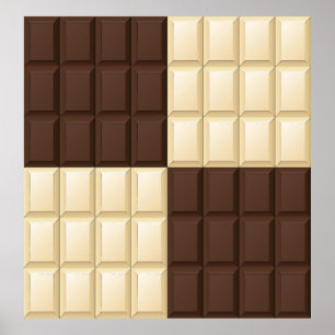 Affiche Chocolat Brown Et Blanc