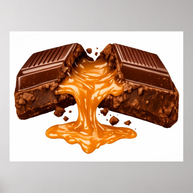 Affiche Chocolat Caramel Fondu (Devant)