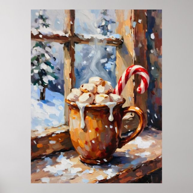 Affiche Chocolat chaud de Noël aux marshmallows grillés  (Devant)