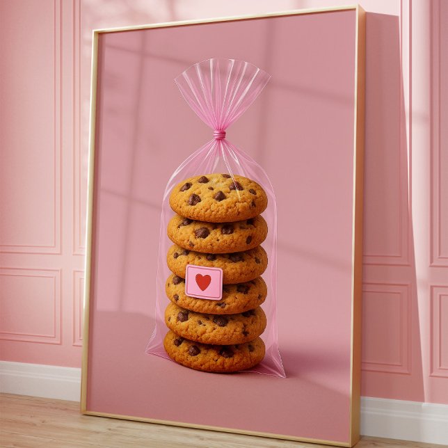 Affiche Chocolat Chip Cookie Wall Art, Cuisine mignonne (Cookies)