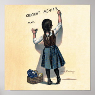 Affiche Chocolat Enfant Écriture Mur Art Victorien