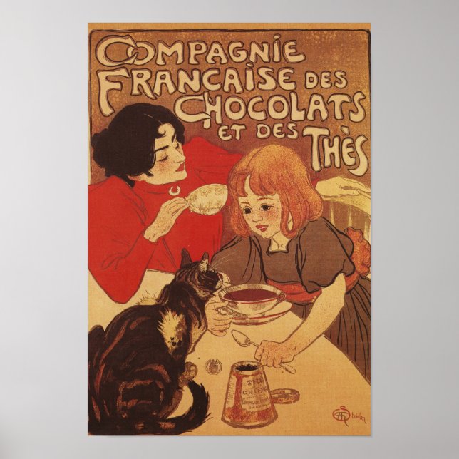 Affiche Chocolat et thé Co Mère et fille (Devant)