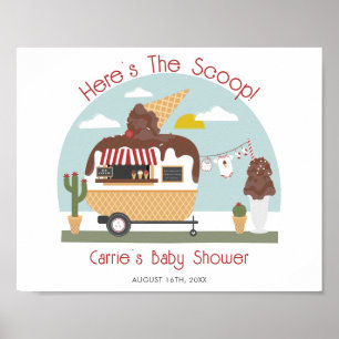 Affiche Chocolat glace crème Camper Baby shower neutre